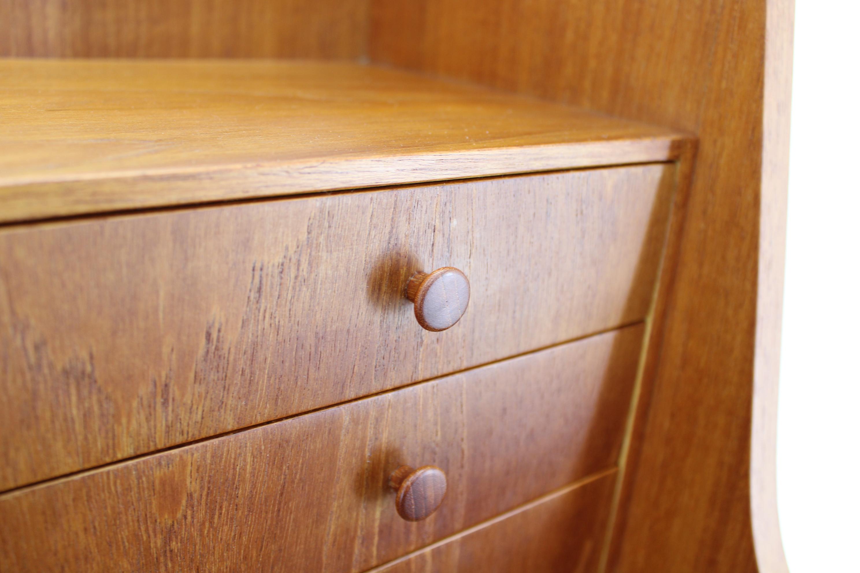 1960s Danish Teak Writing Cabinet, Restored For Sale 9