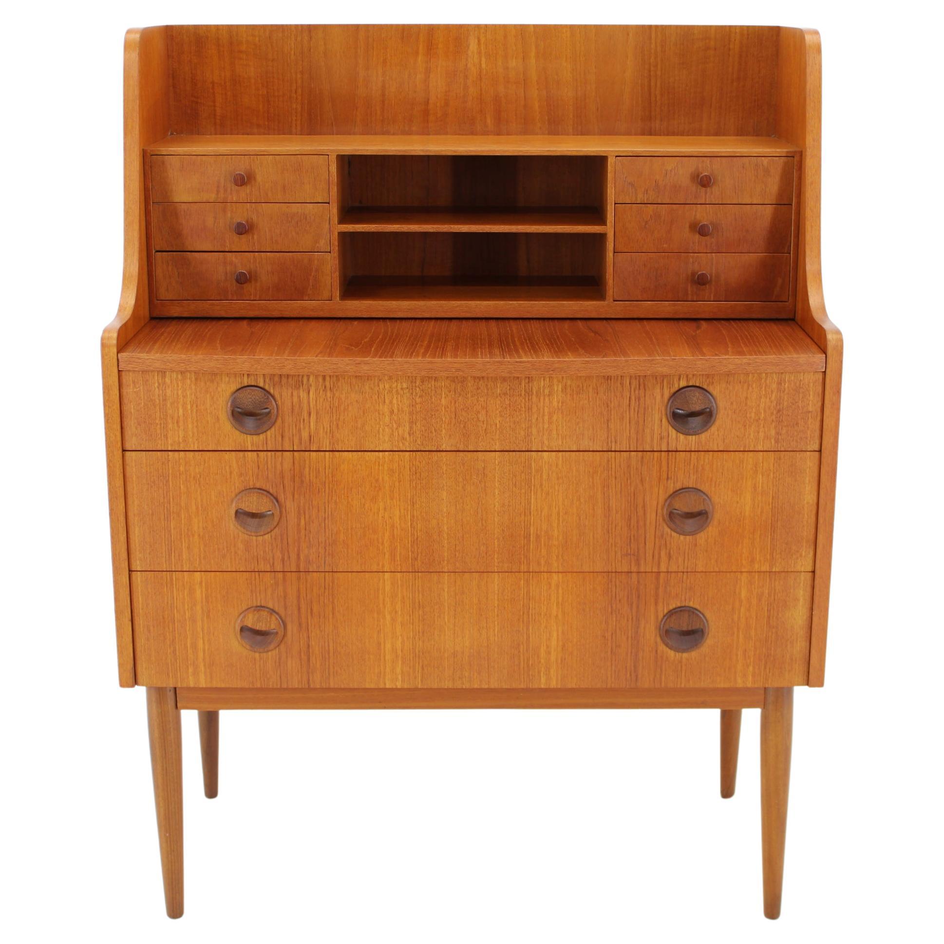 1960s Danish Teak Writing Cabinet, Restored