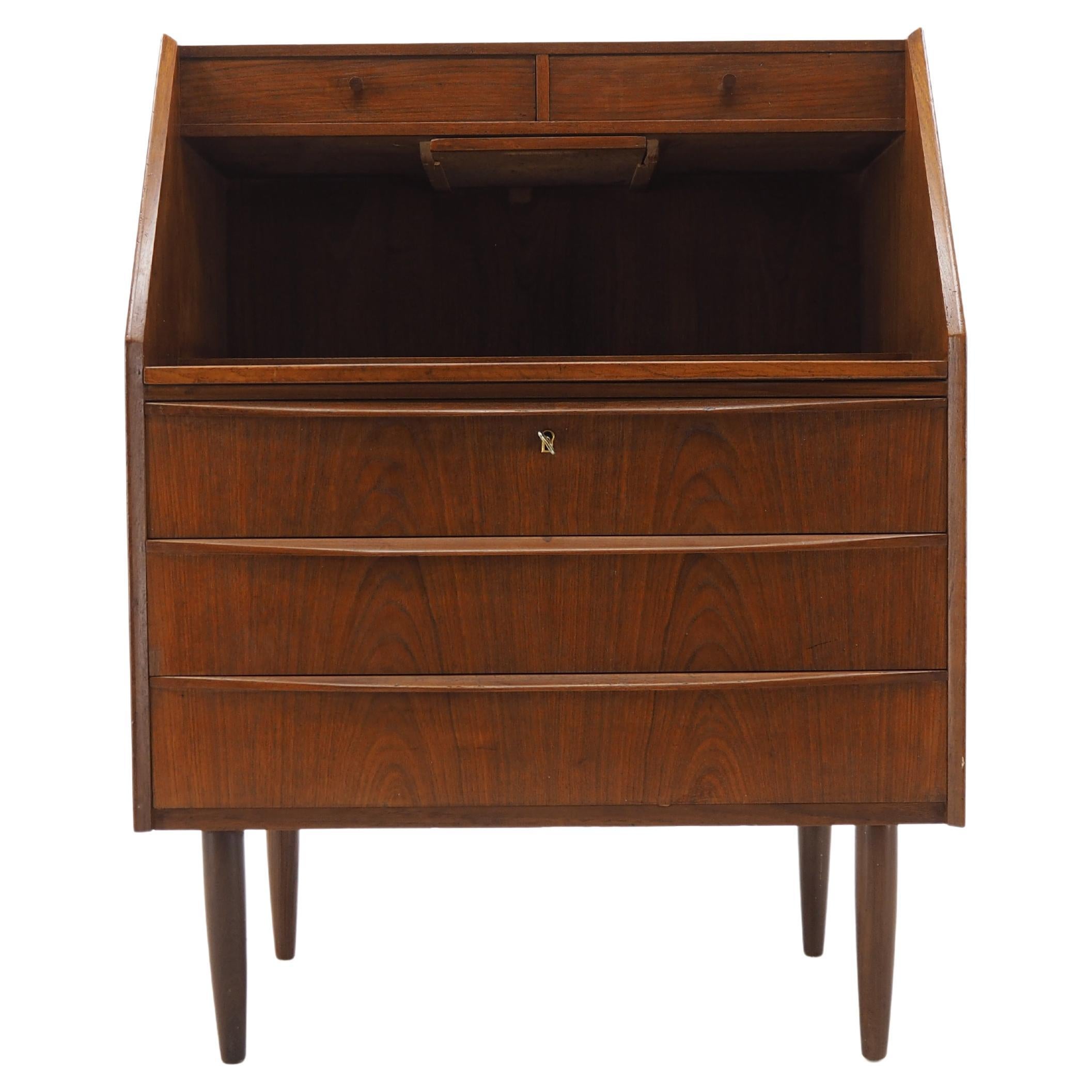 1960s Danish Teak Writing Cabinet