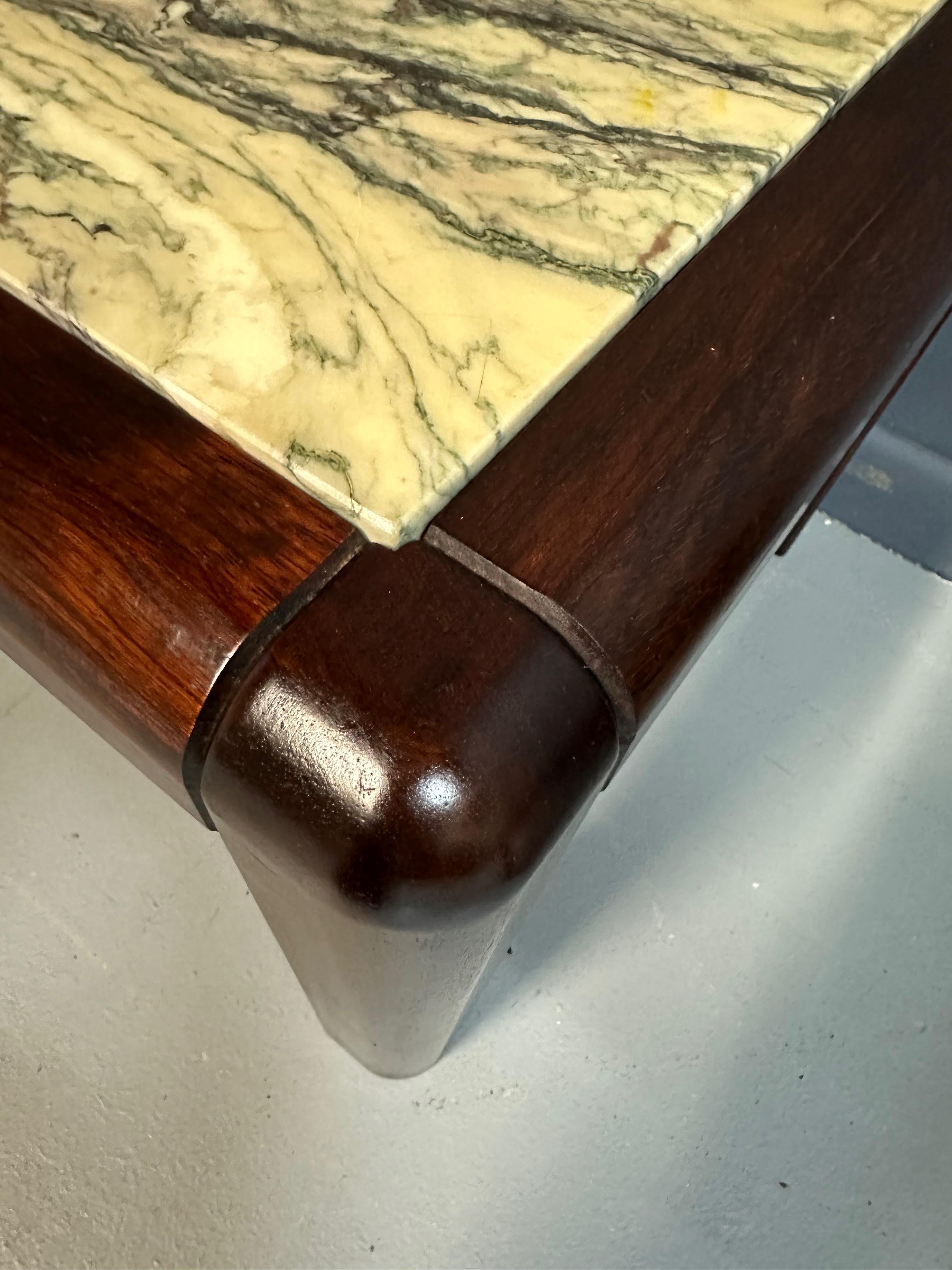 1960s Danish Trioh-Mobler Side Tables in Rosewood and Marble Mid Century In Good Condition For Sale In Philadelphia, PA