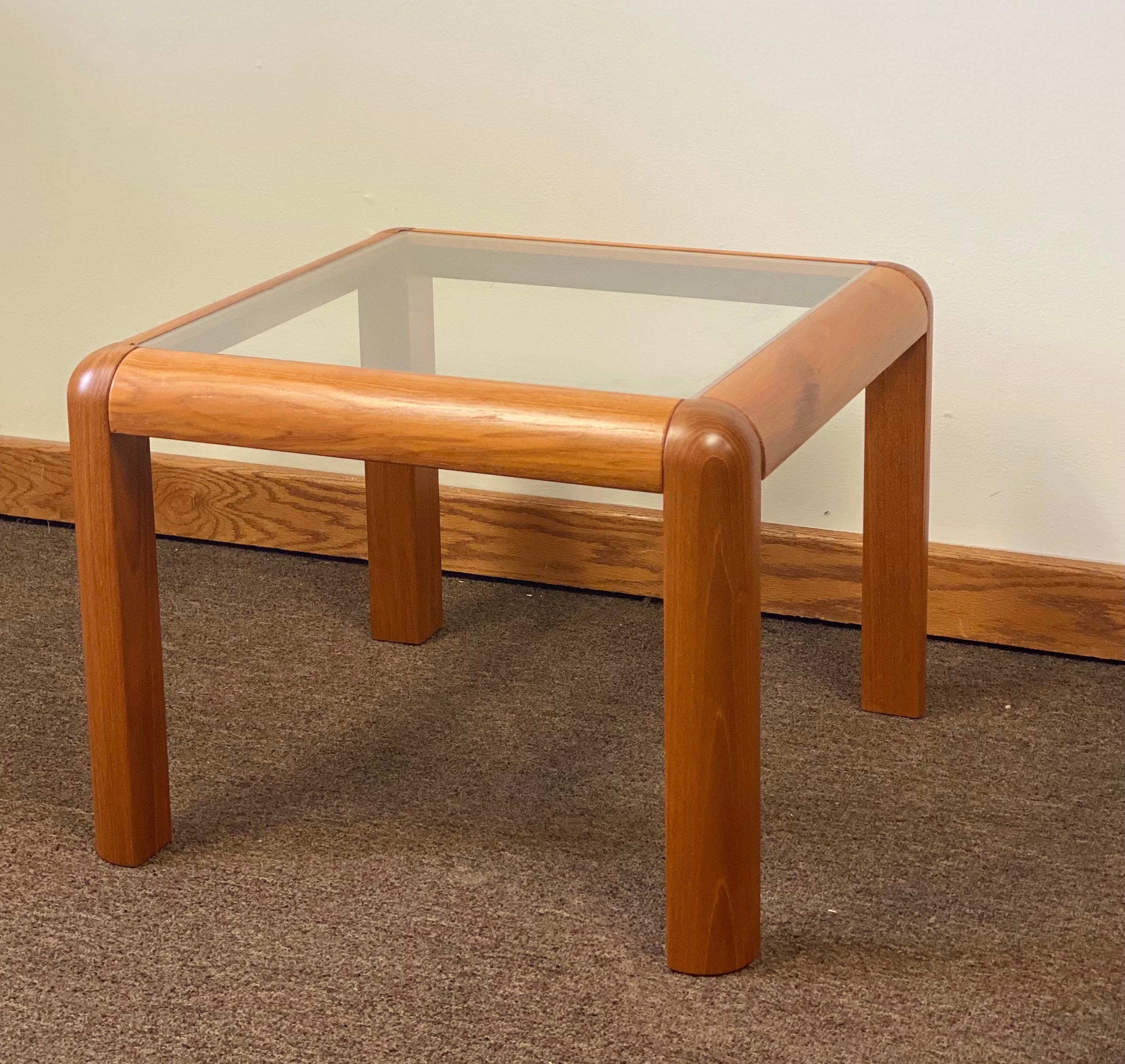 1960s Danish Trioh-Mobler Teak and Glass Square Side Tables, a Pair For Sale 1
