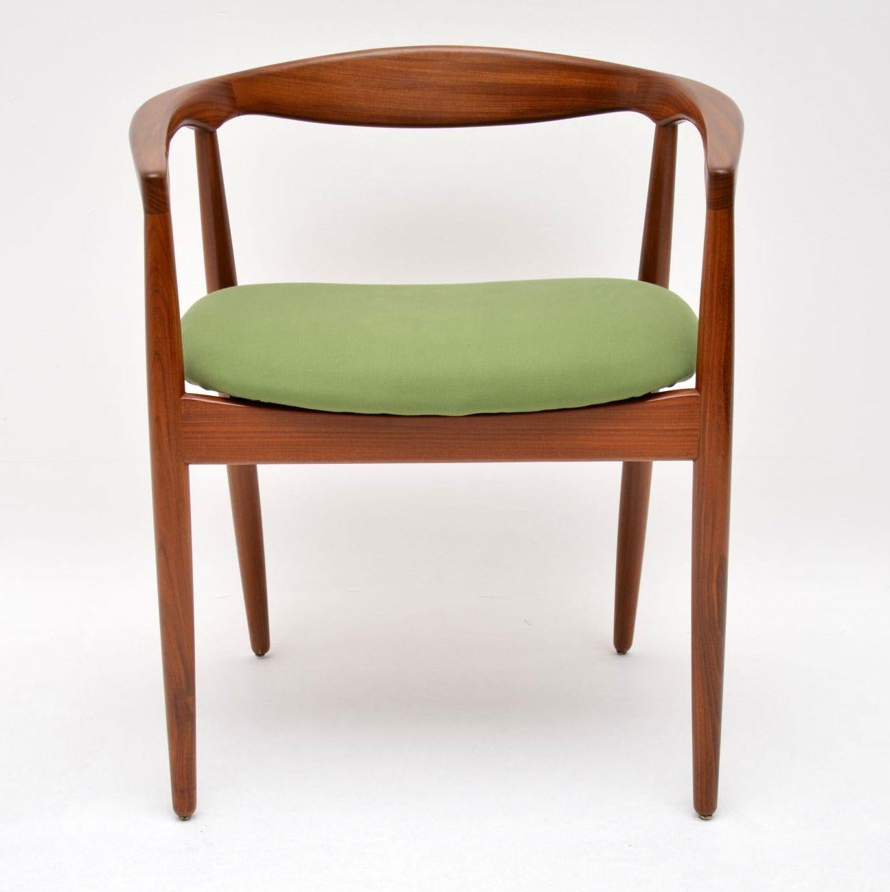 A stunning and extremely rare vintage Danish chair in solid afromosia wood; this was designed by Kai Kristiansen and it’s called the ‘Troja’ chair. The quality is incredible, and the design is simply beautiful from all angles. We have had this