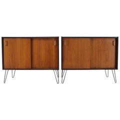 1960s Danish Upcycled Teak Cabinet, Set of 2