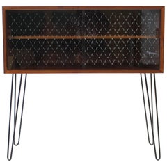 1960s Danish Upcycled Teak/Glass Cabinet