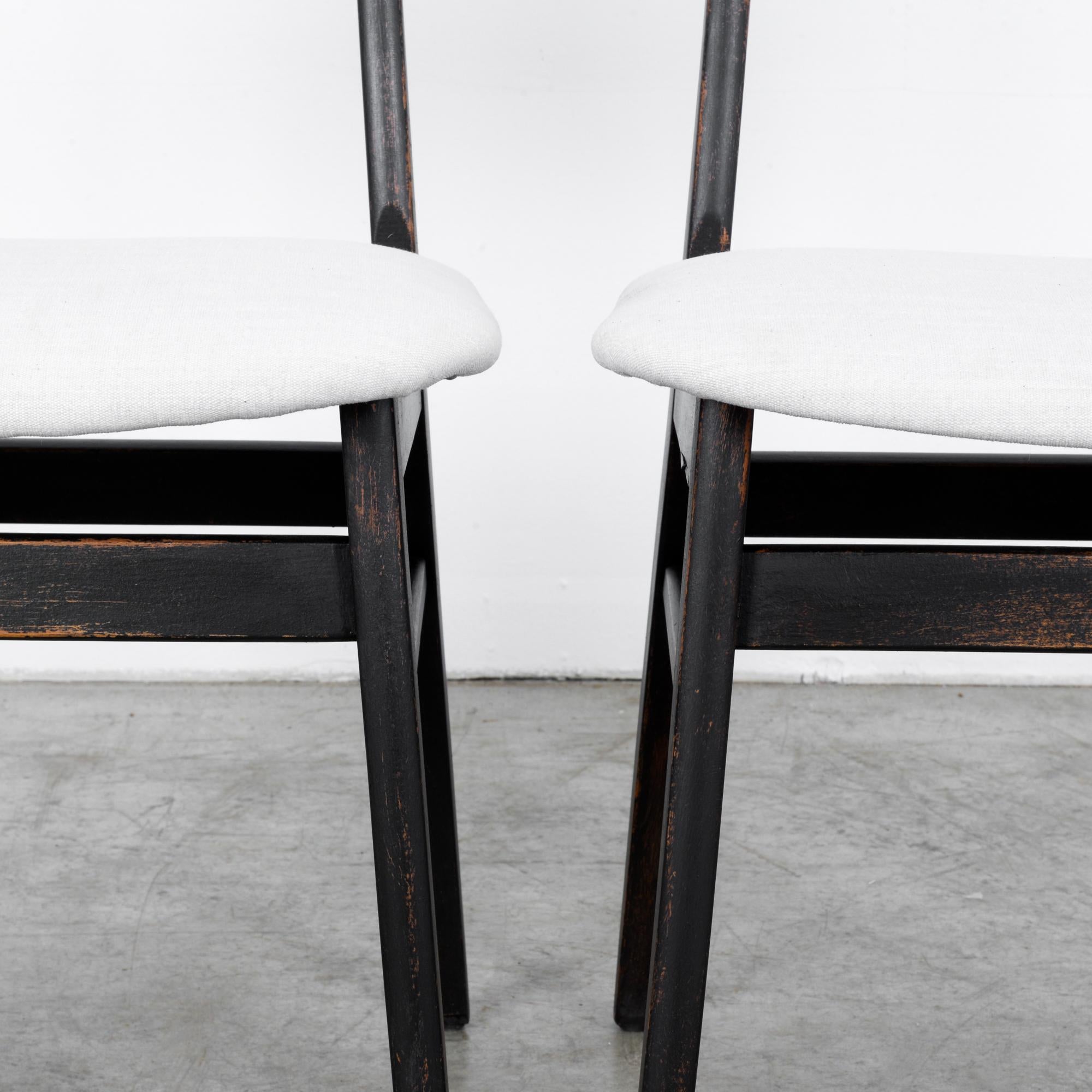 1960s Danish Upholstered Black Chairs, a Pair 5