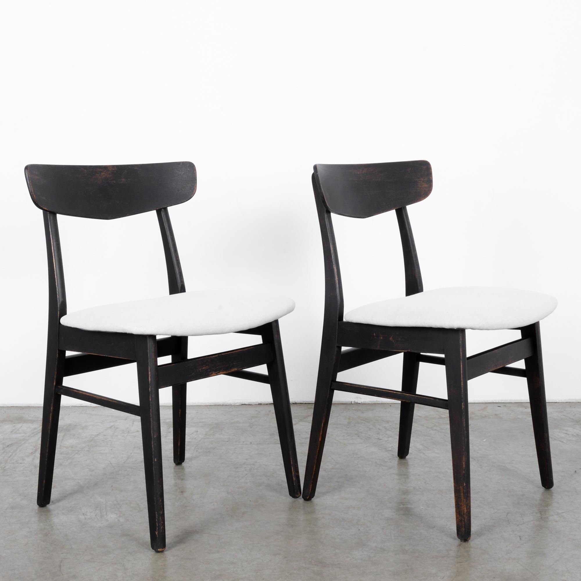 Mid-Century Modern 1960s Danish Upholstered Black Chairs, a Pair
