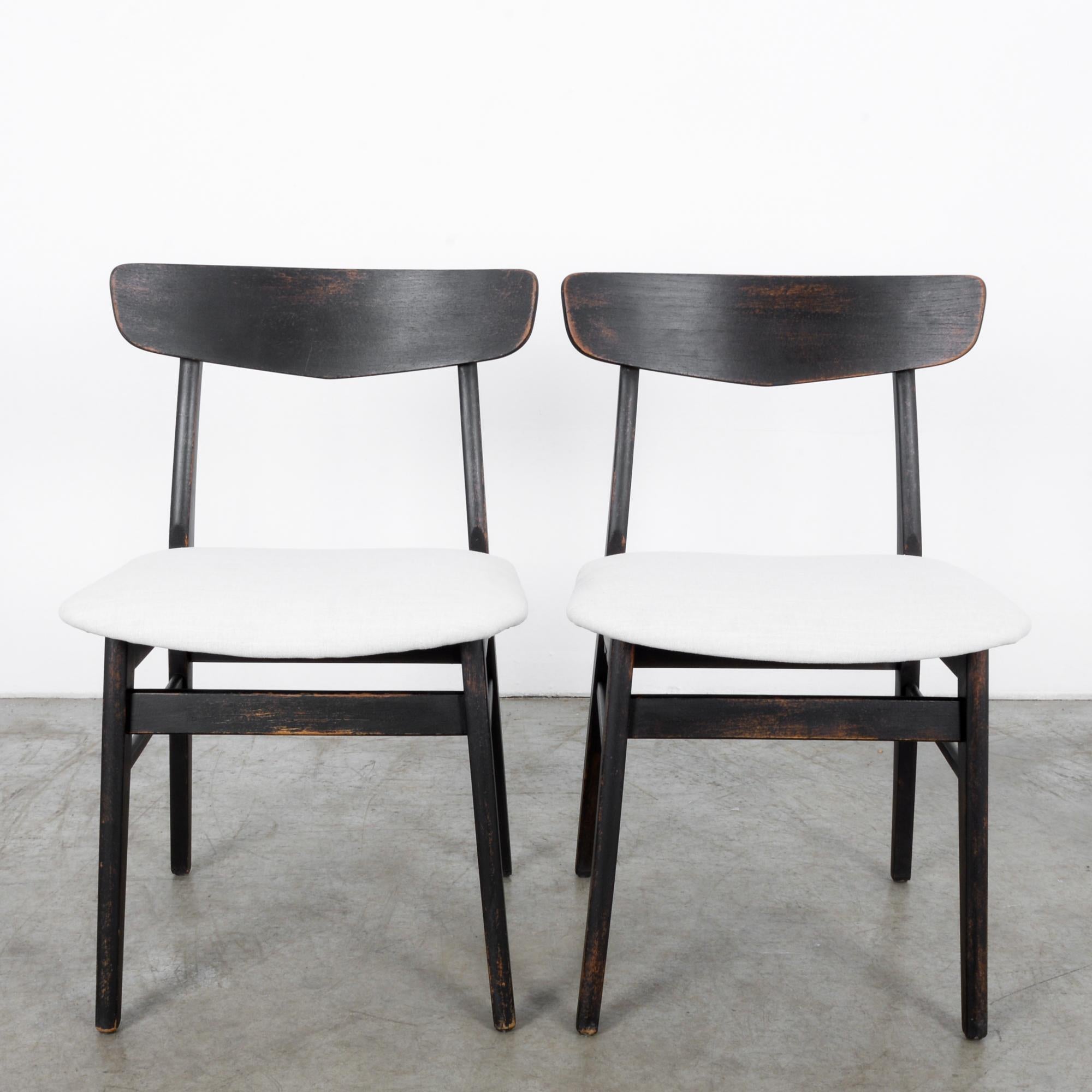 1960s Danish Upholstered Black Chairs, a Pair 1
