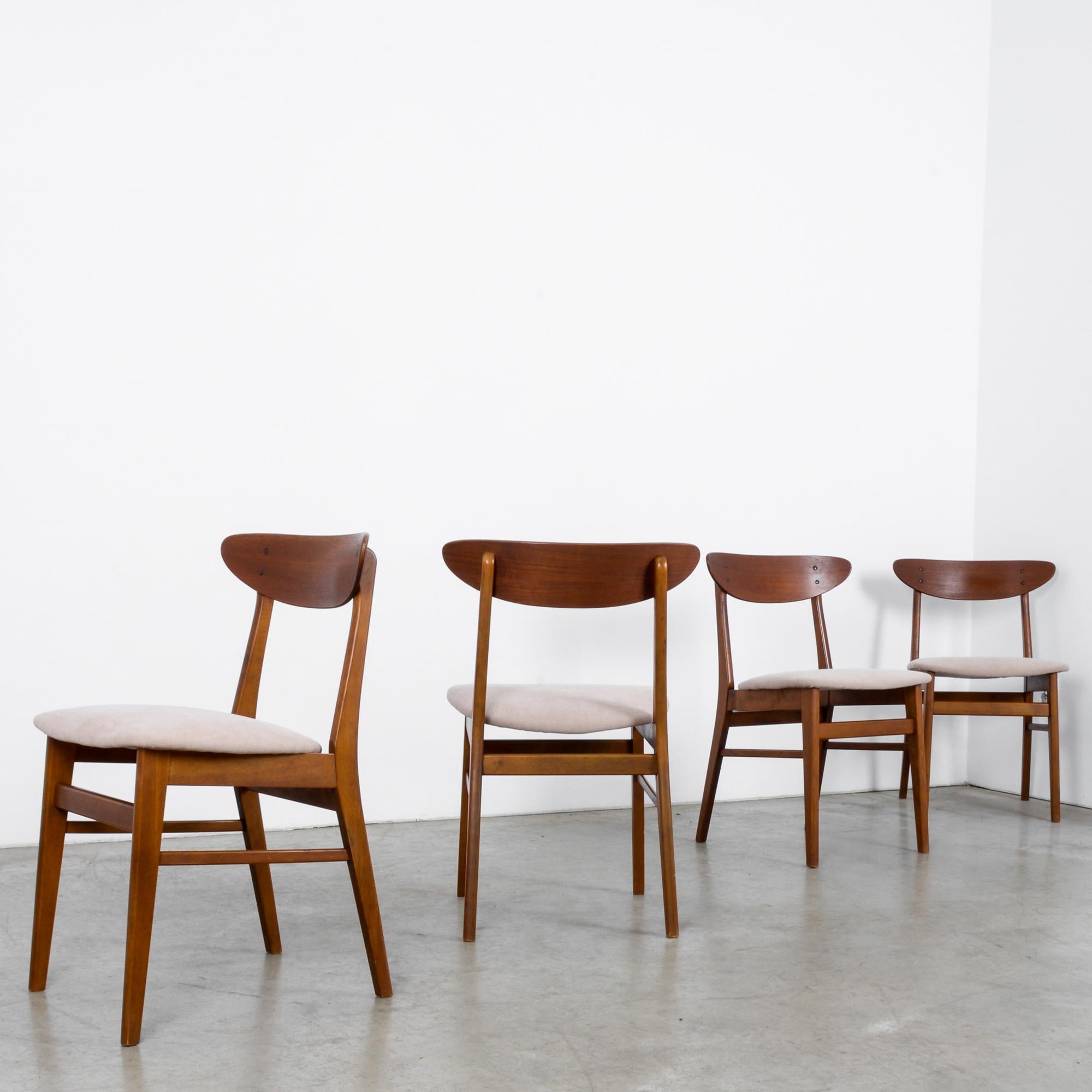 1960s Danish Upholstered Teak Chairs, Set of Four 1