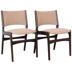 1960s Danish Upholstered Wooden Chairs, a Pair