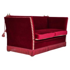 Dänisches 2-Sitzer-Sofa aus Samt mit Klapparm, originaler guter Zustand, 1960er Jahre.