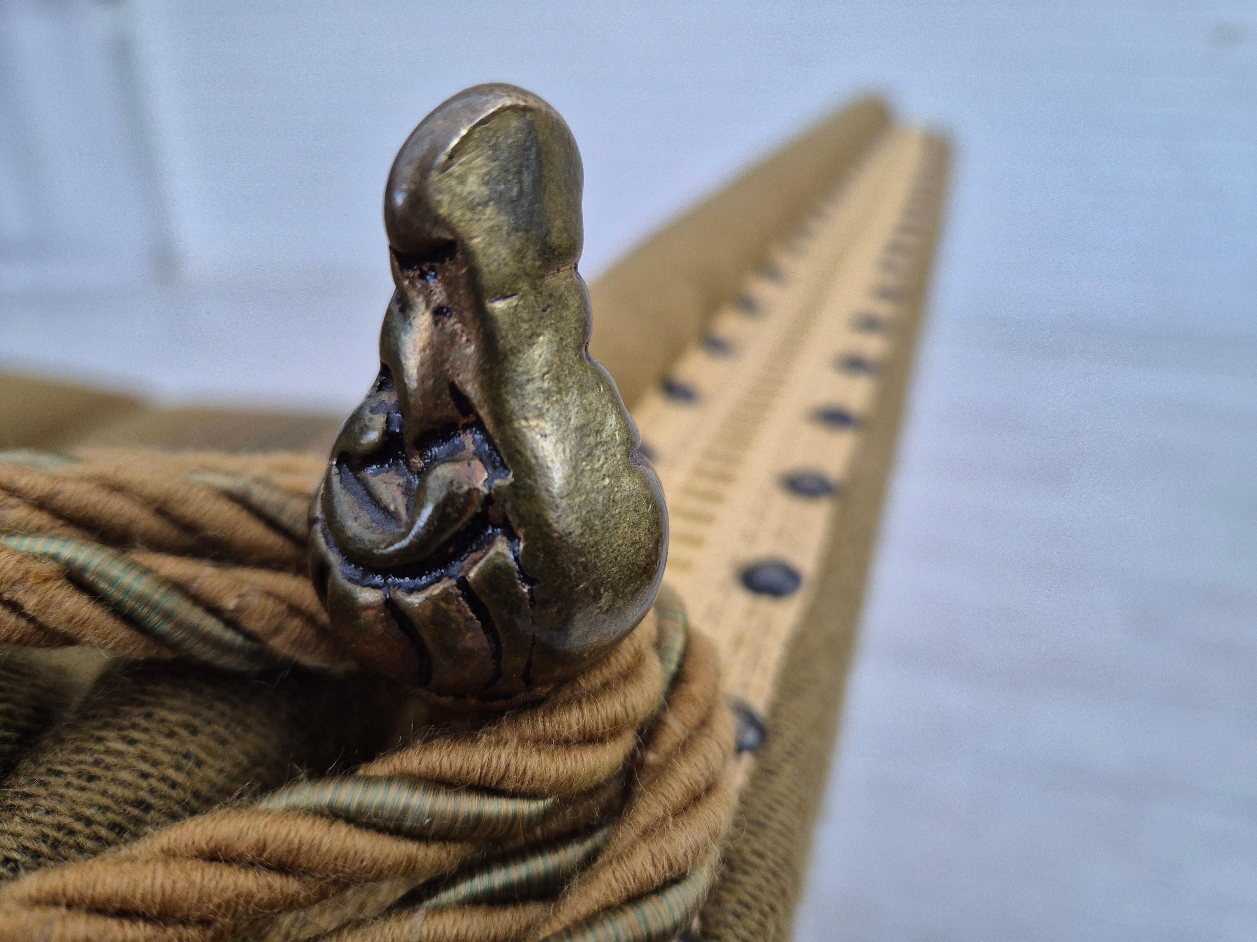 1960s, Danish velour 2 seater drop arm sofa, wool, original condition. For Sale 13