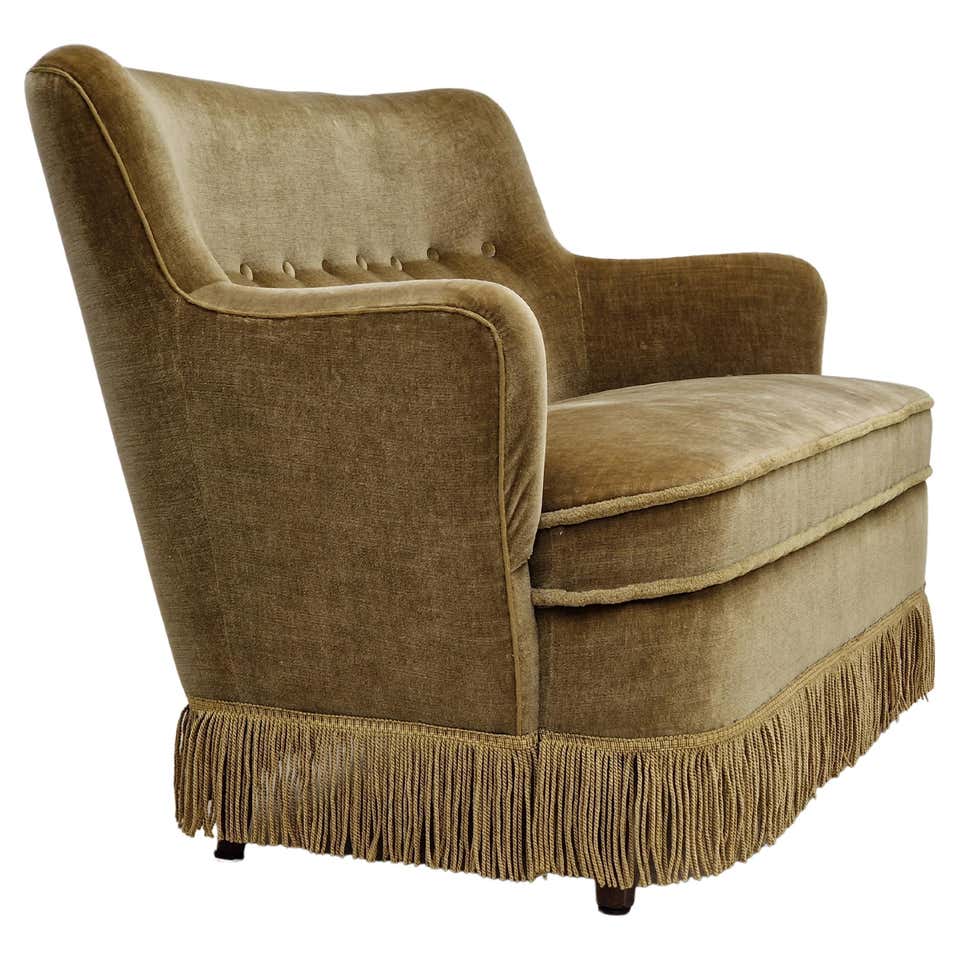 1970s, Danish Velour 2 Seater Sofa, Original Condition, Beechwood For ...