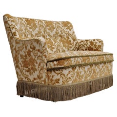 1960s, Danish velour 2 seater sofa, original condition, beech wood.