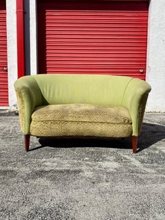 Divano a banana in velluto danese Petite Curved Sette del 1960