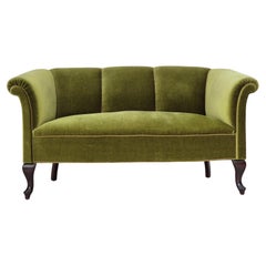 1960s, Danish vintage 2 seater sofa, original condition, furniture velour.