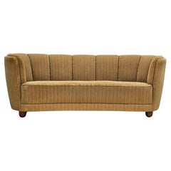 1960er Jahre, dänisches 3-Sitzer-Sofa "Banana", Originalzustand.