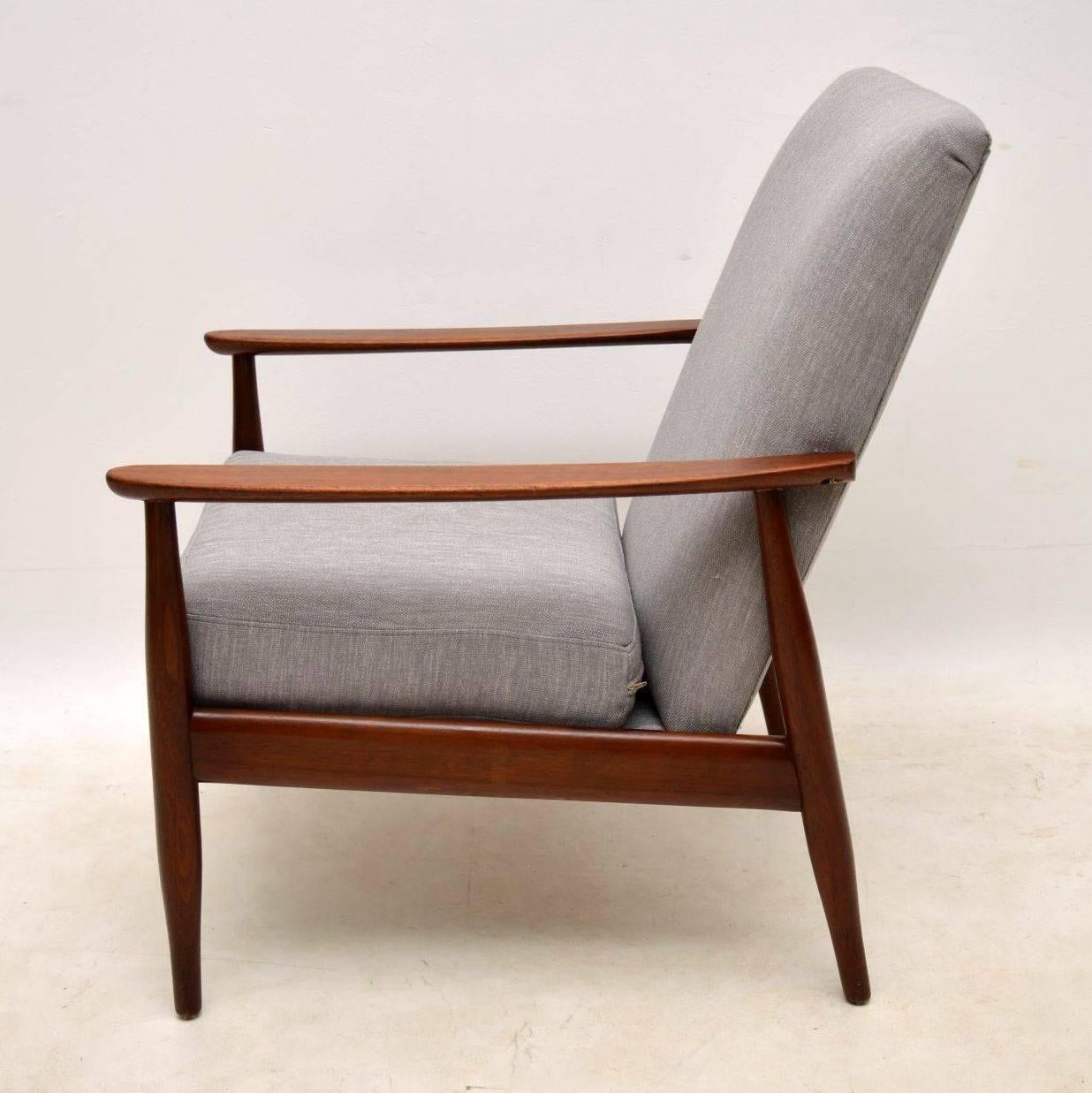 Mid-20th Century 1960s Danish Vintage Armchair in Afromosia