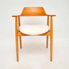 Sillón / Silla de escritorio de madera de cerezo vintage danés de los años 60