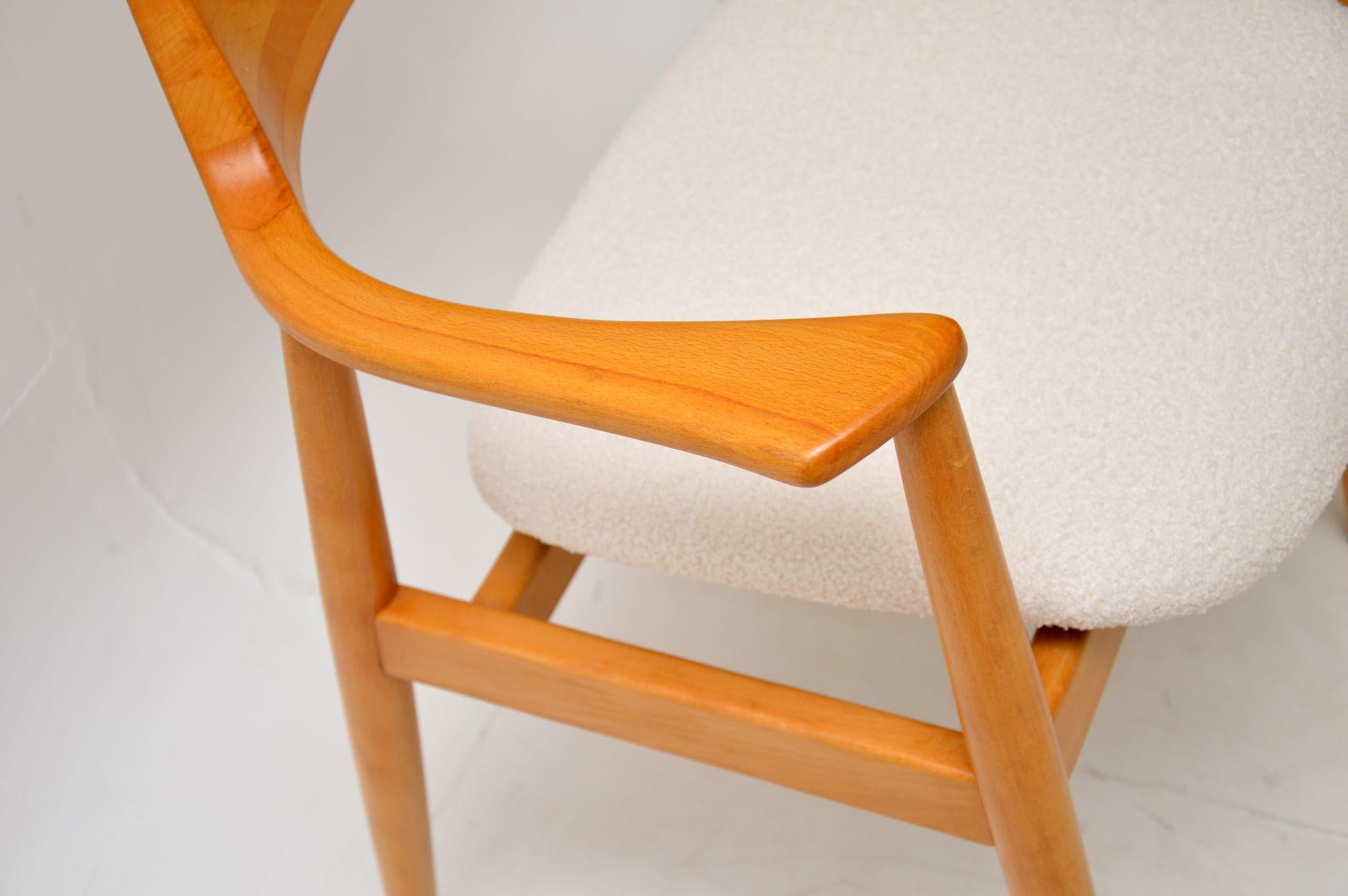 Mid-20th Century 1960's Danish Vintage Cherry Wood Armchair / Desk Chair For Sale