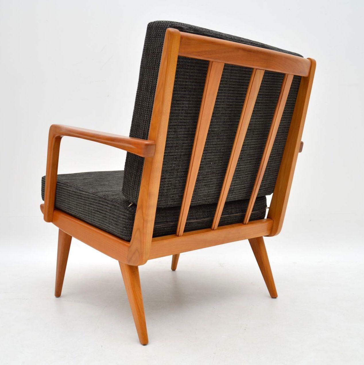 Mid-20th Century 1960s Danish Vintage Cherrywood Armchair
