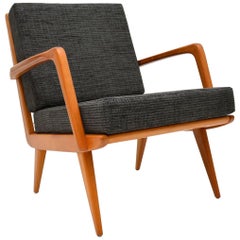 1960s Danish Vintage Cherry Wood Armchair