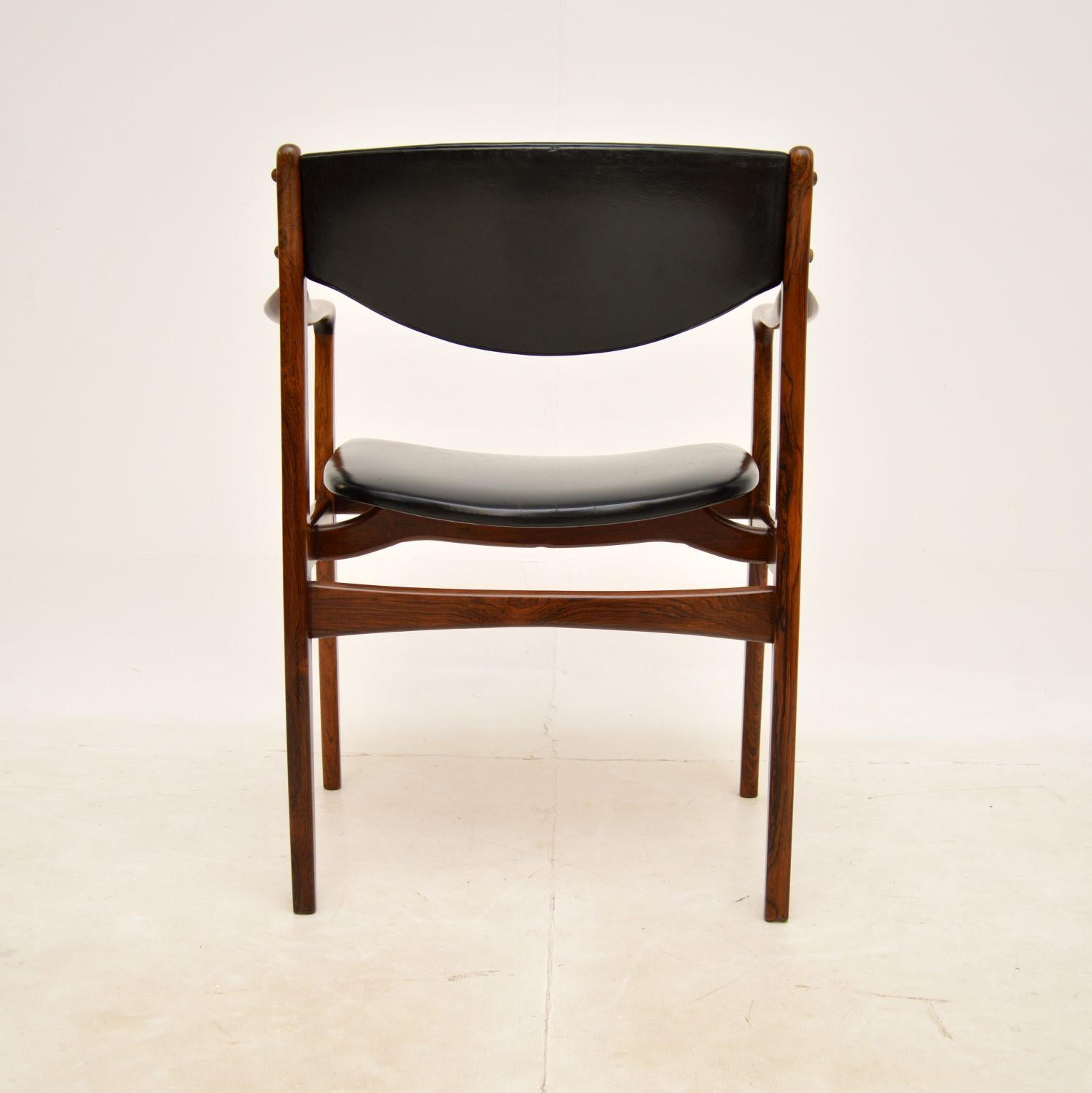 Leather 1960s Danish Vintage Desk Chair / Armchair