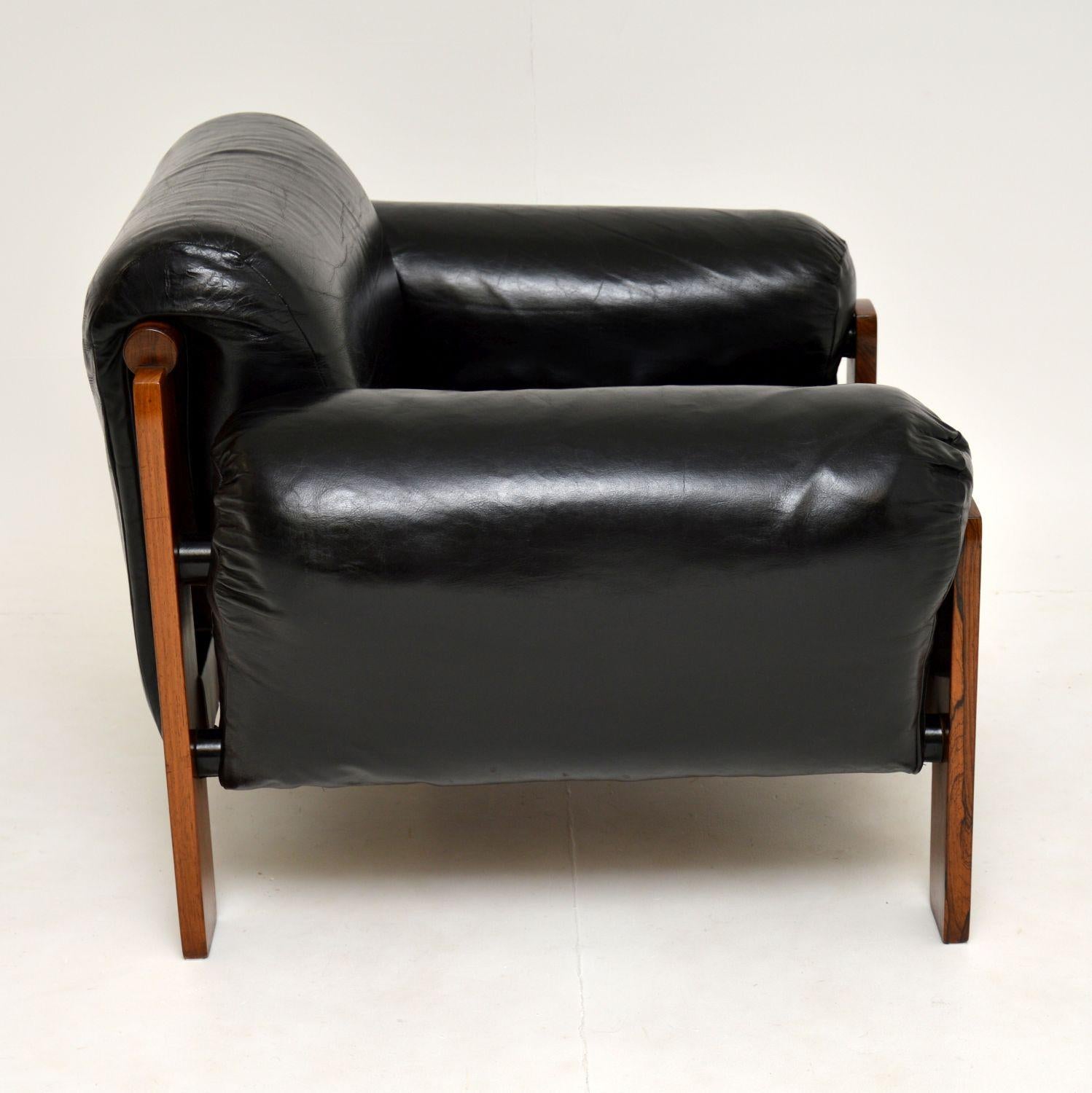 1960s Danish Vintage Leather Armchair 4