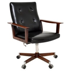 1960's Danish Vintage Leather Desk Chair by Arne Vodder