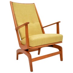 1960s Danish Vintage Oak Rocking Chair