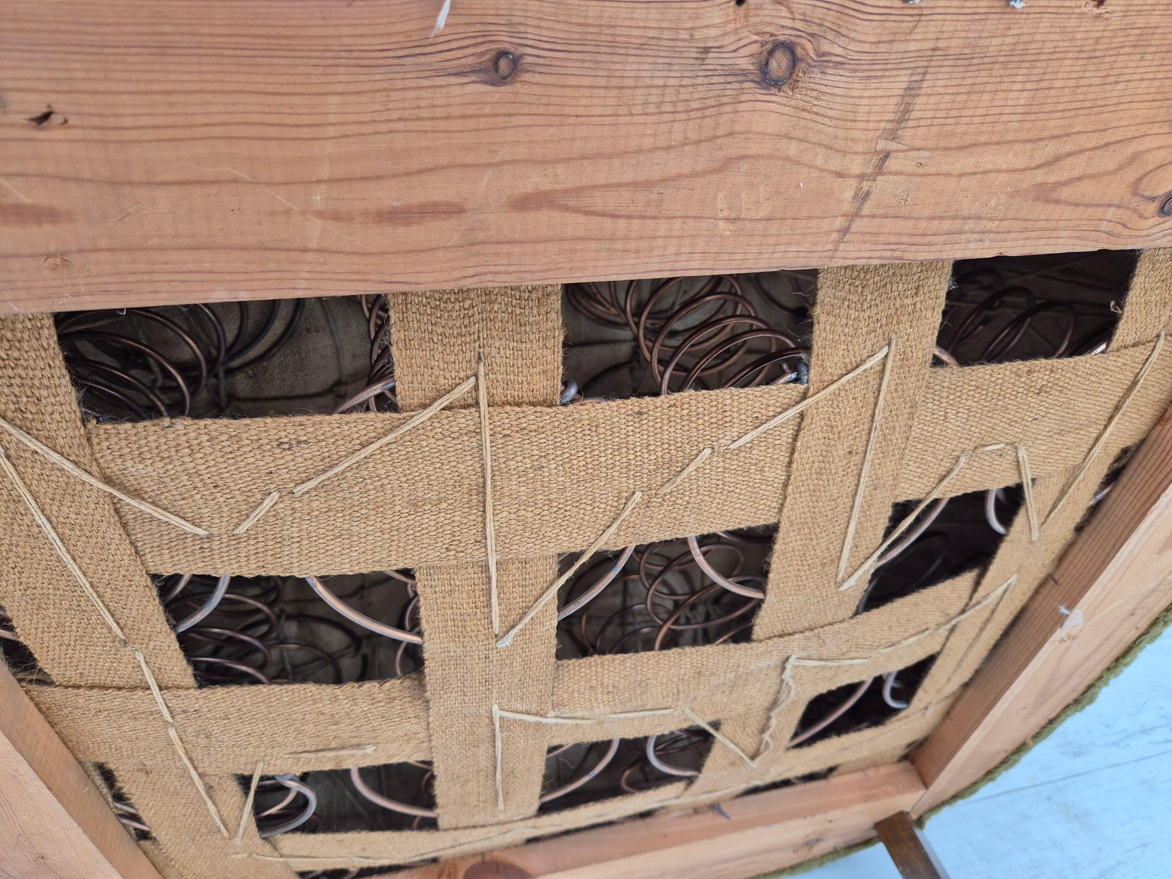 1960s, Danish vintage relax armchair, furniture cotton/wool, beech wood. For Sale 3