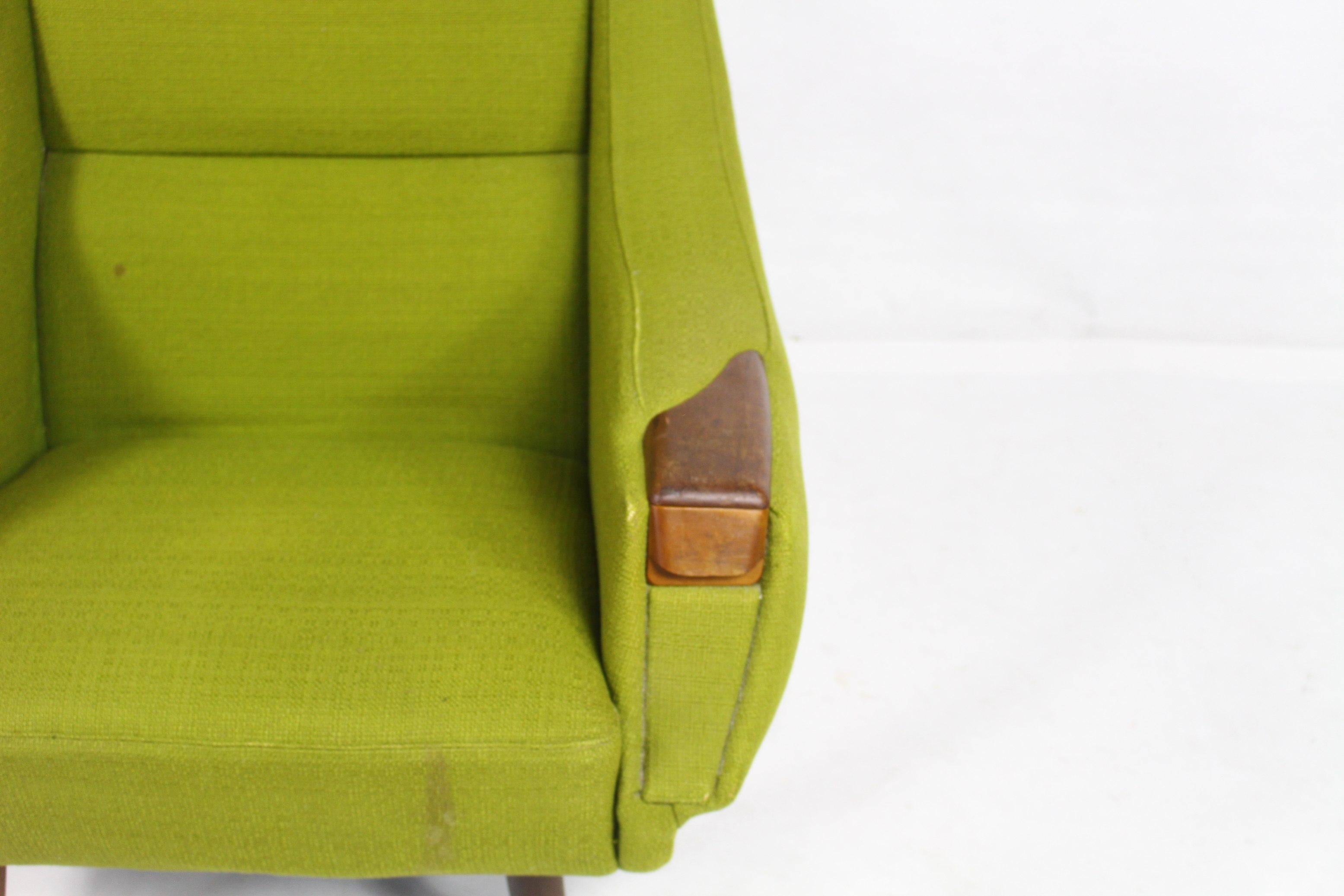 Fabric 1960s Danish Vintage Rosewood Lounge Chair by H.W.Klein For Sale