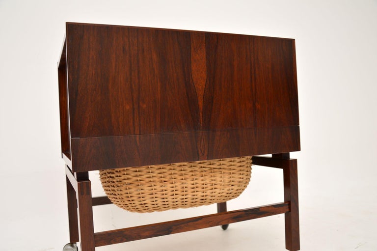 1960's Danish Vintage Sewing Table For Sale at 1stDibs