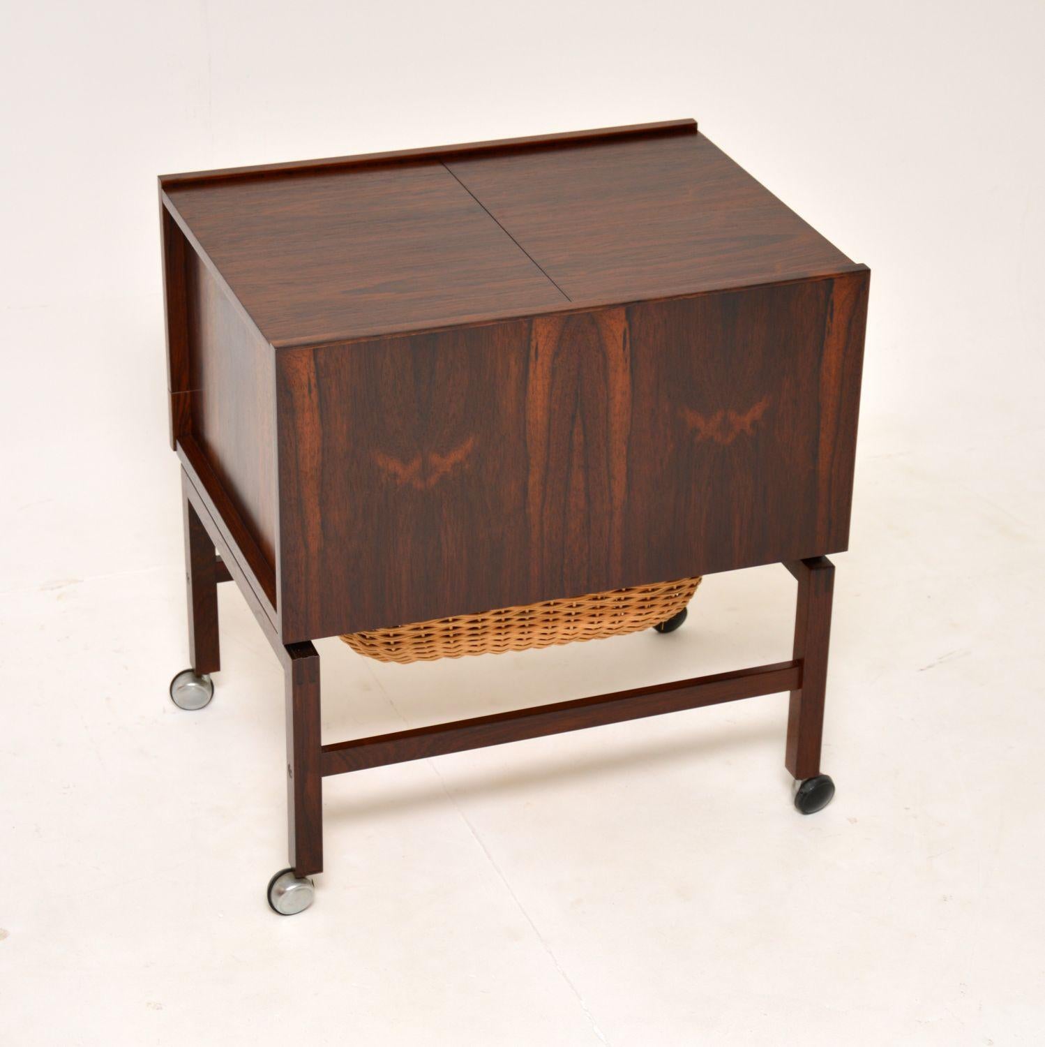 Mid-Century Modern 1960's Danish Vintage Sewing Table For Sale