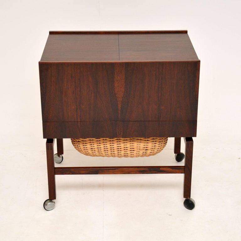1960's Danish Vintage Sewing Table For Sale at 1stDibs