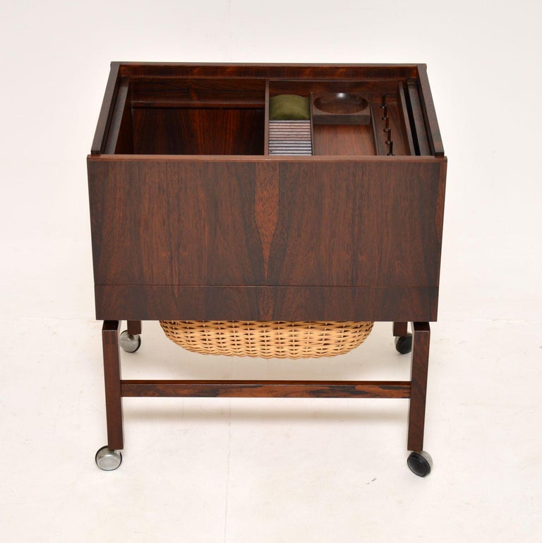 1960's Danish Vintage Sewing Table For Sale at 1stDibs