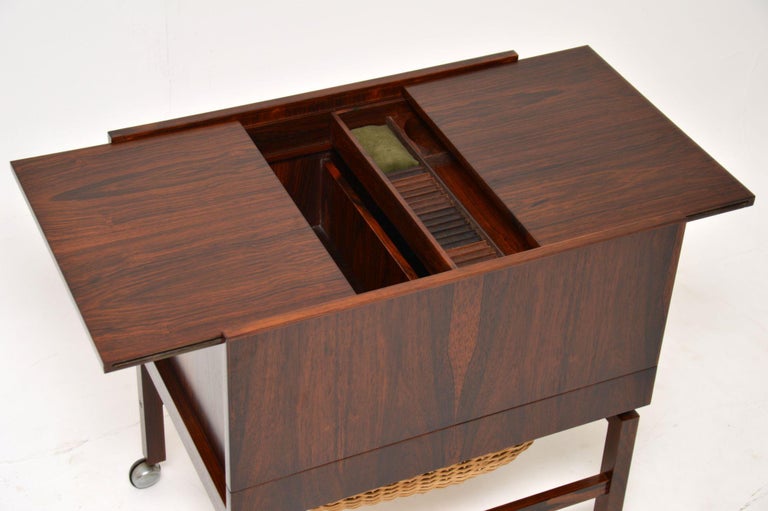 1960's Danish Vintage Sewing Table For Sale at 1stDibs