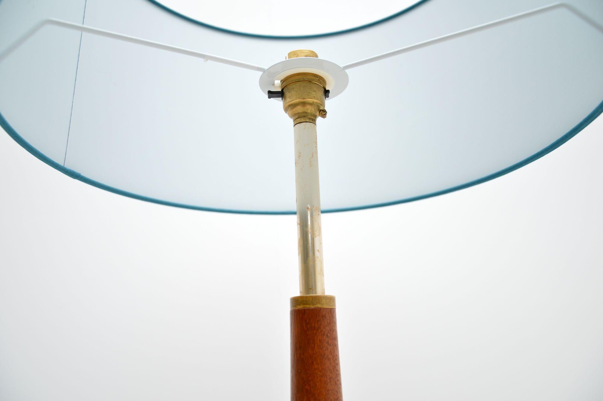 1960’s Danish Vintage Teak & Brass Floor Lamp 1