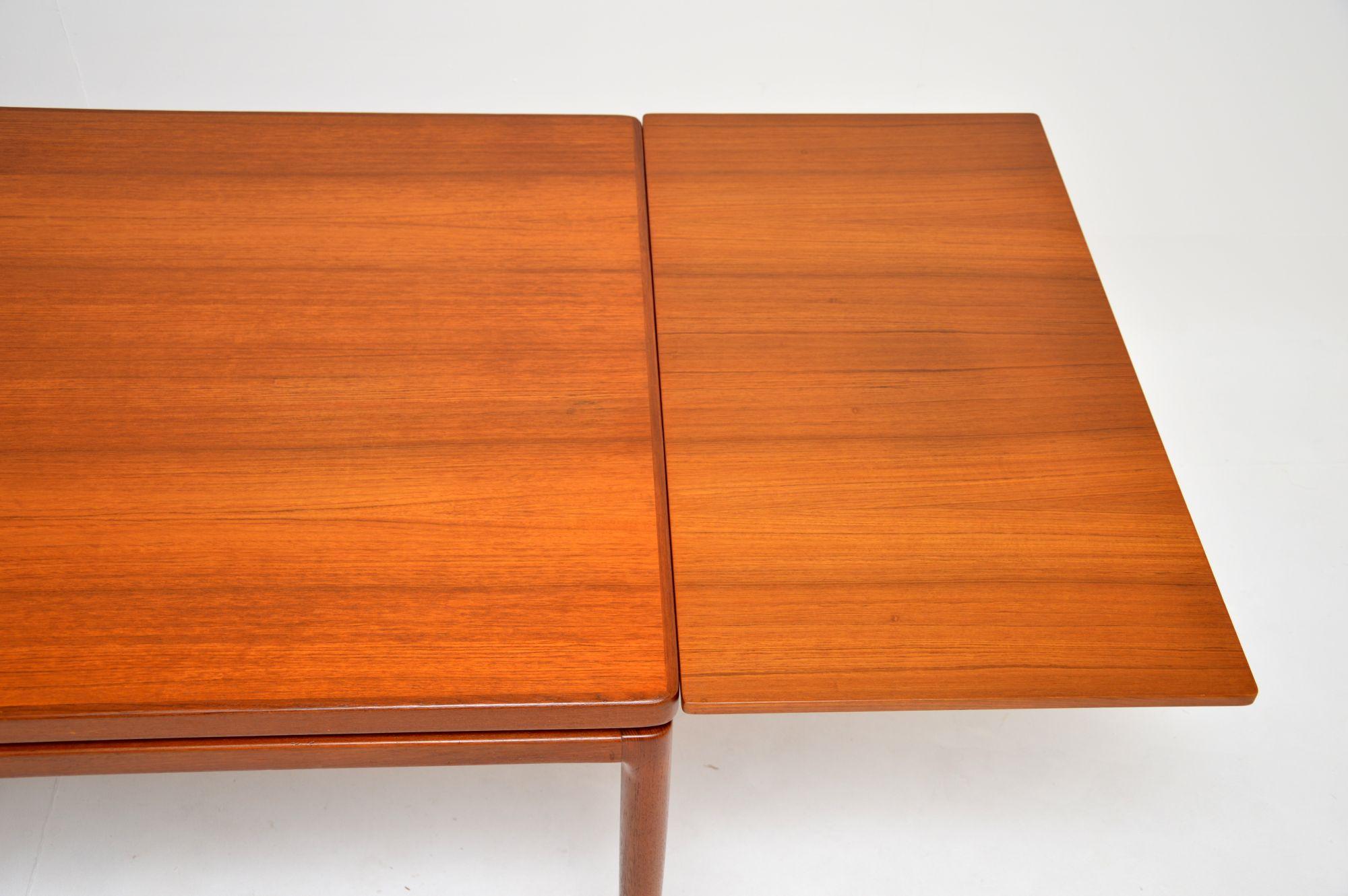Leather 1960's Danish Vintage Teak Dining Table & Chairs by Johannes Andersen