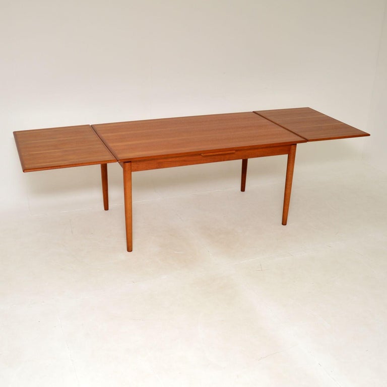 1960's Danish Vintage Teak Dining Table For Sale at 1stDibs