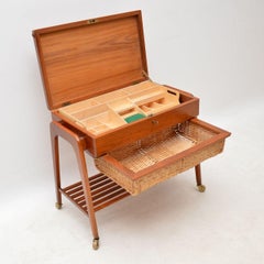 1960s Danish Vintage Teak Trolley / Sewing Table by Povl Dinesen