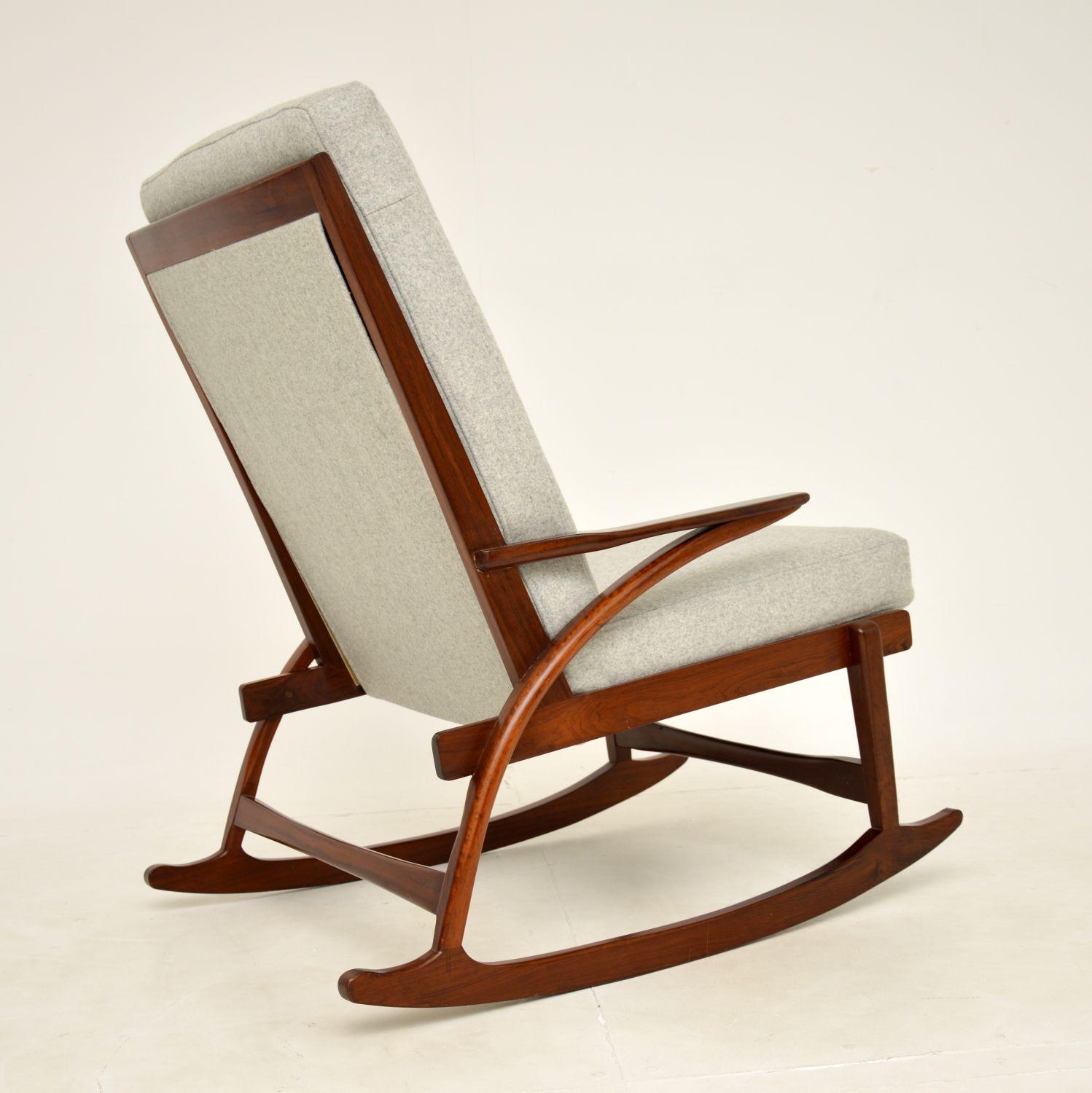Mid-Century Modern 1960's Danish Vintage Walnut Rocking Chair