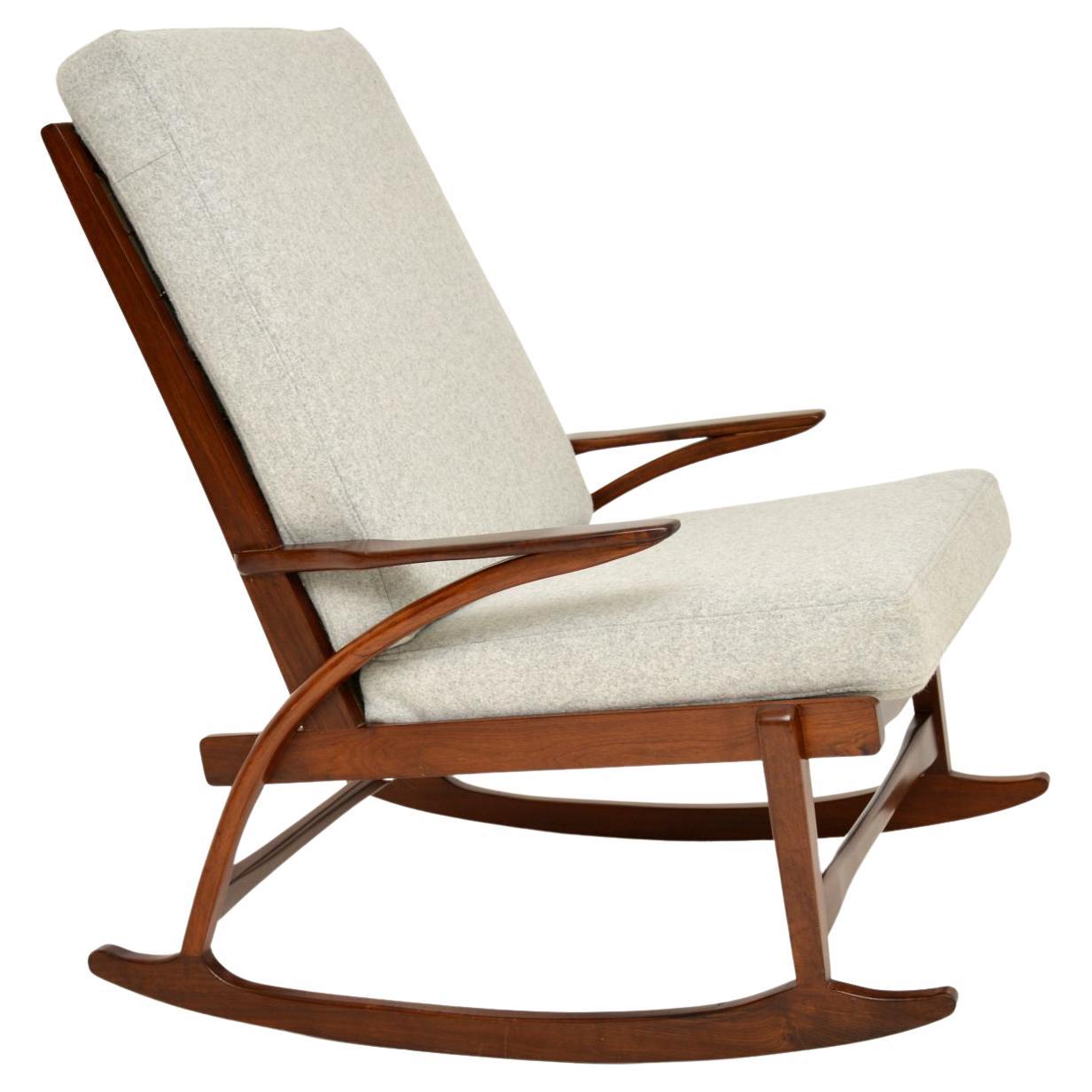 1960's Danish Vintage Walnut Rocking Chair