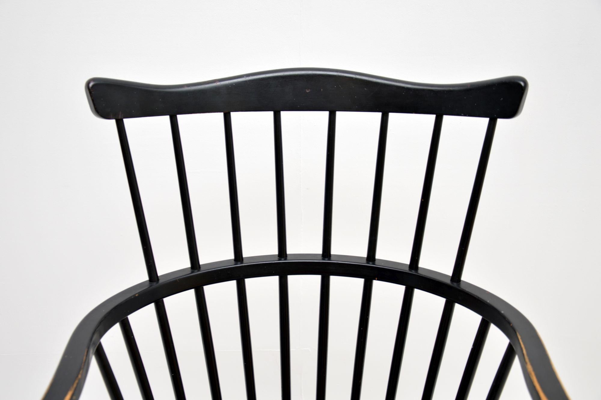 Wood 1960's Danish Vintage Windsor Chair