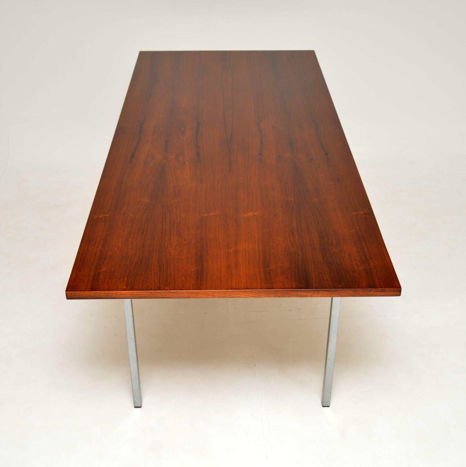1960's Danish Vintage Wood & Steel Dining Table 7
