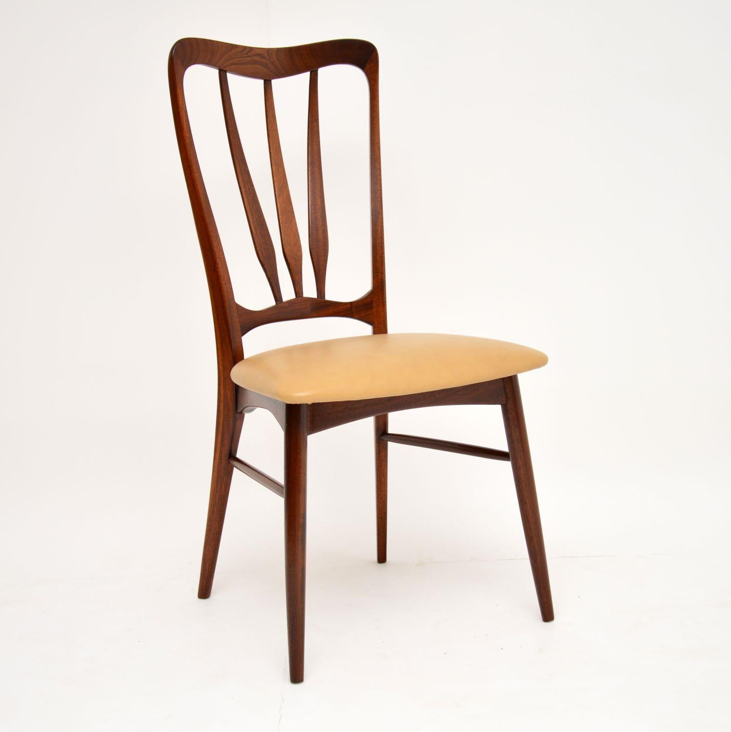 1960s Danish Wood and Leather Dining Chairs by Nils Kofoed 1