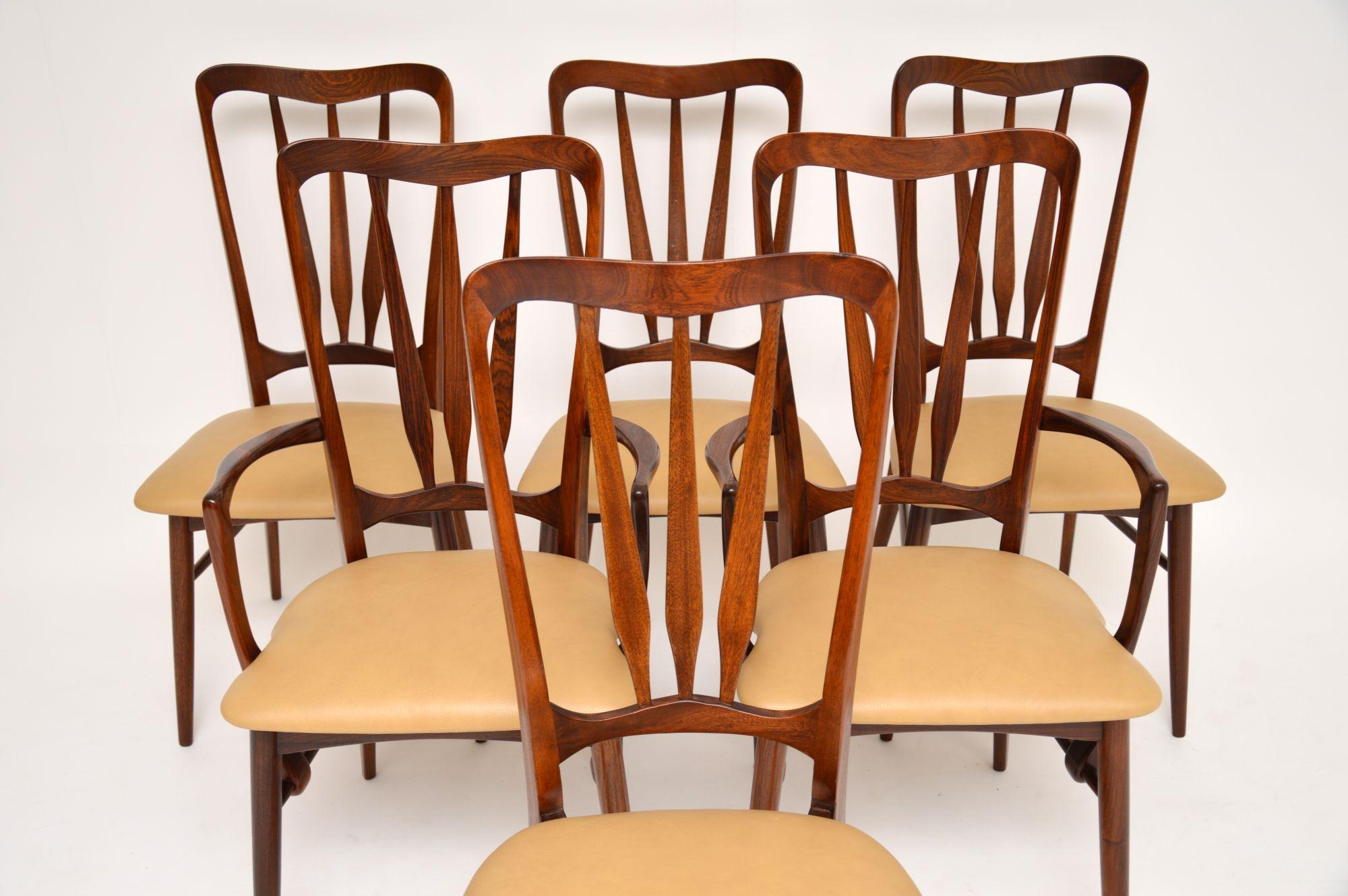 1960s Danish Wood and Leather Dining Chairs by Nils Kofoed 3