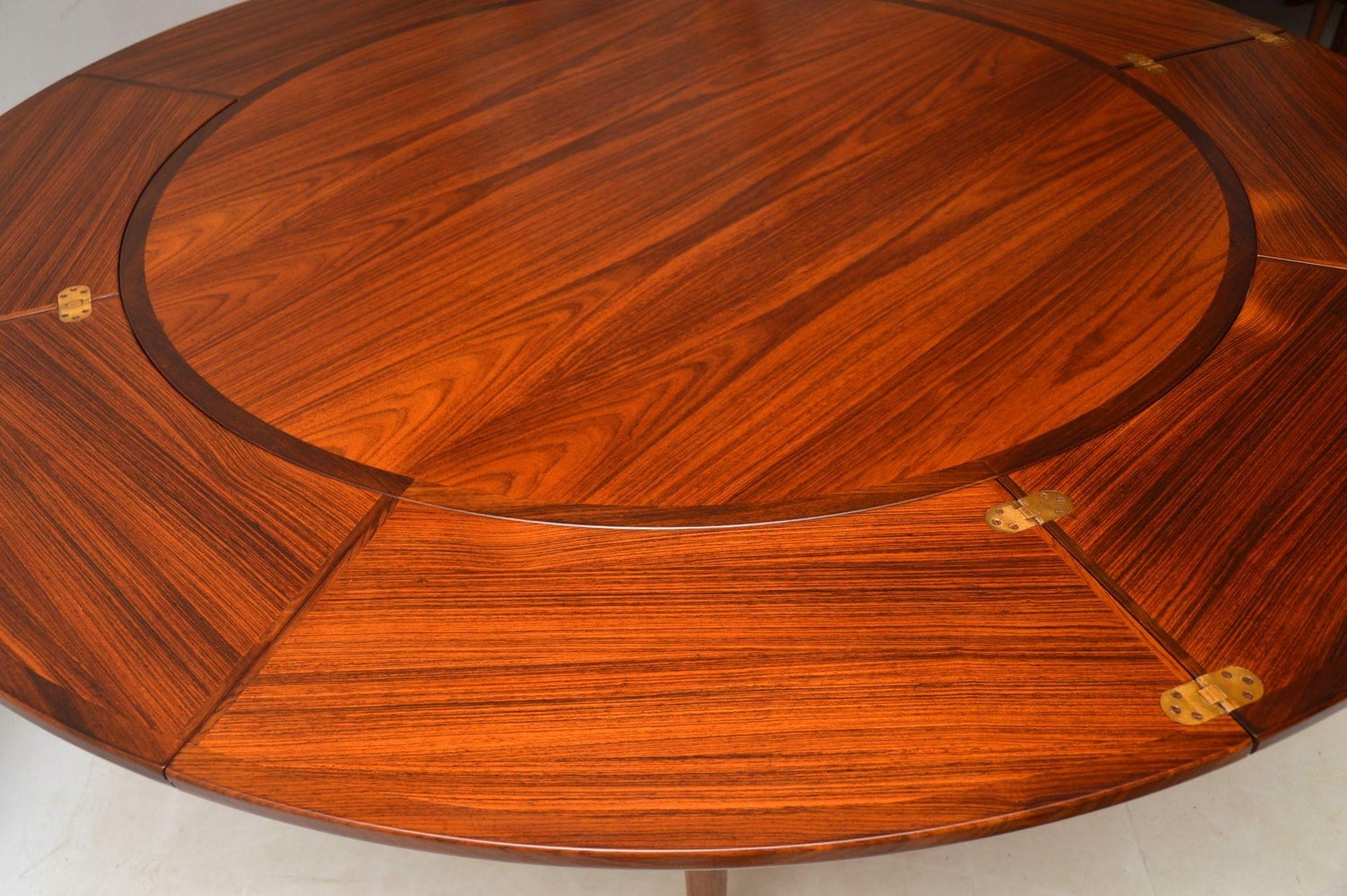 1960s Danish Wood Lotus Flip Flap Dining Table By Dyrlund At 1stdibs