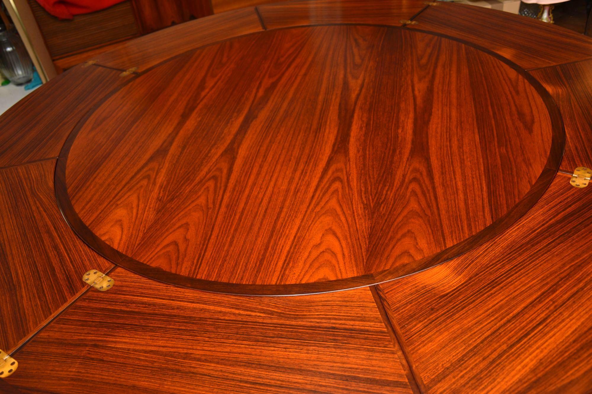 1960s Danish Wood Lotus Flip Flap Dining Table By Dyrlund At 1stdibs