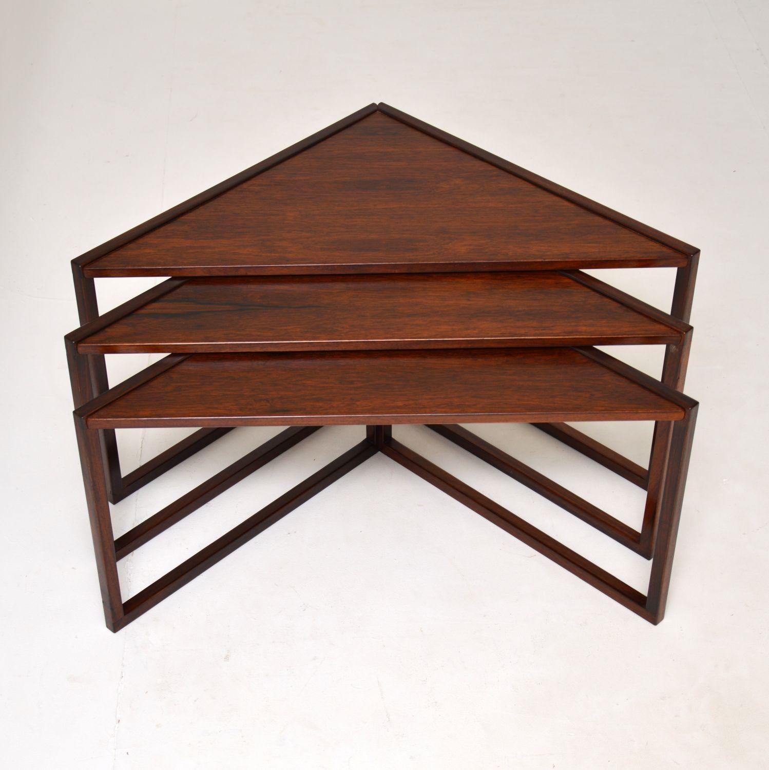 1960's Danish Wood Nest of Tables by Kai Kristiansen 9