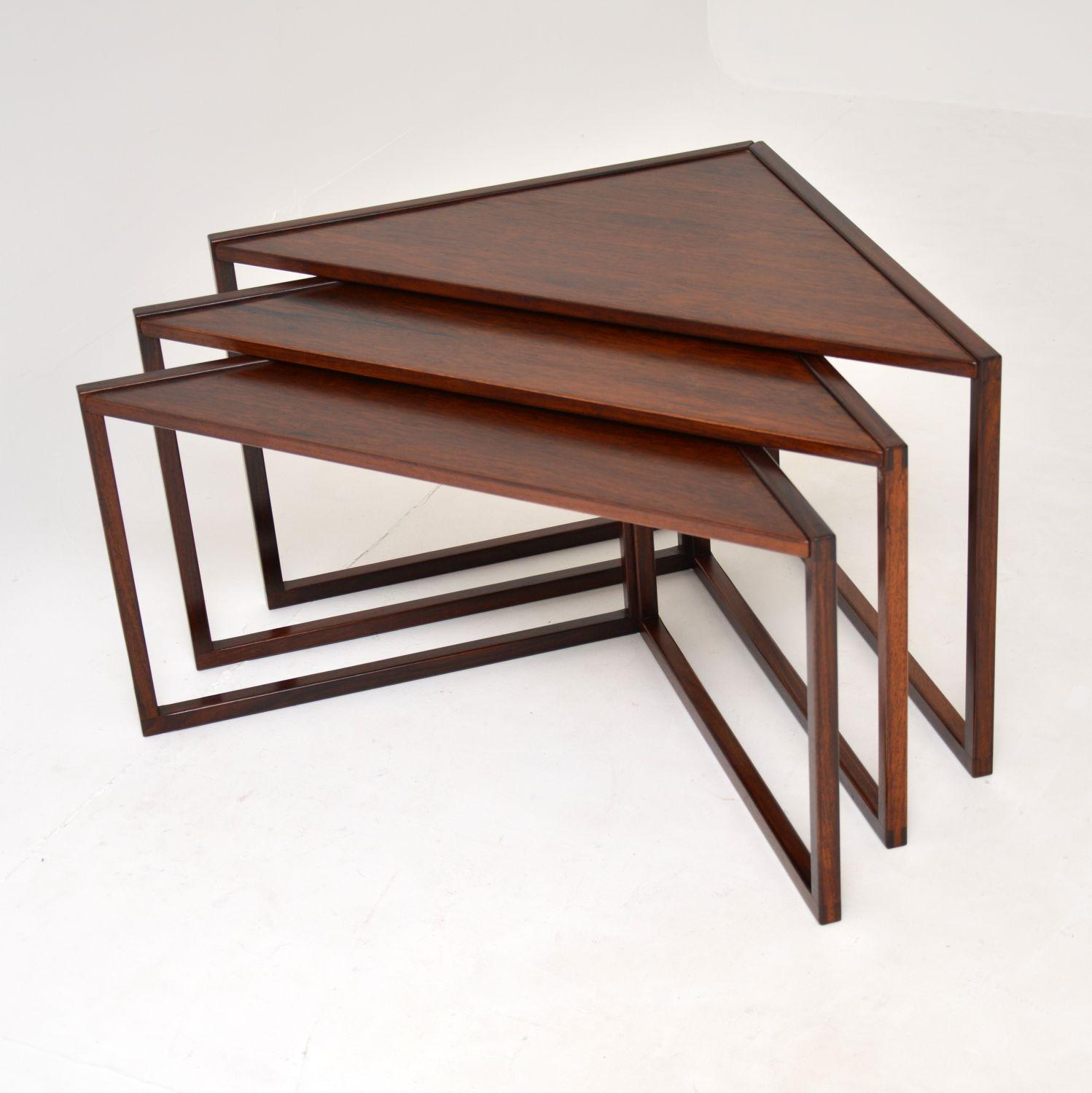 Mid-Century Modern 1960's Danish Wood Nest of Tables by Kai Kristiansen